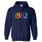 1982 Unisex Retro Classic Kids and Adults Pullover Hoodie For Birthday								 									 									